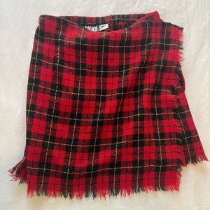 Donna Karen plaid wrap skirt